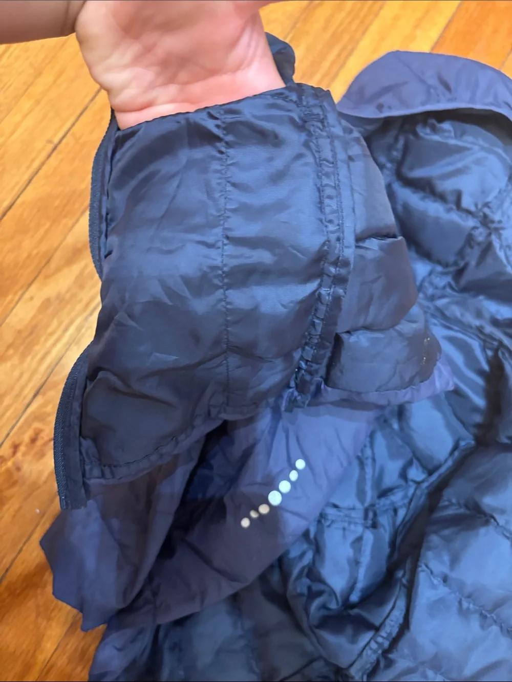 Uniqlo Girls Hooded Puffer Jacket - Dark Blue